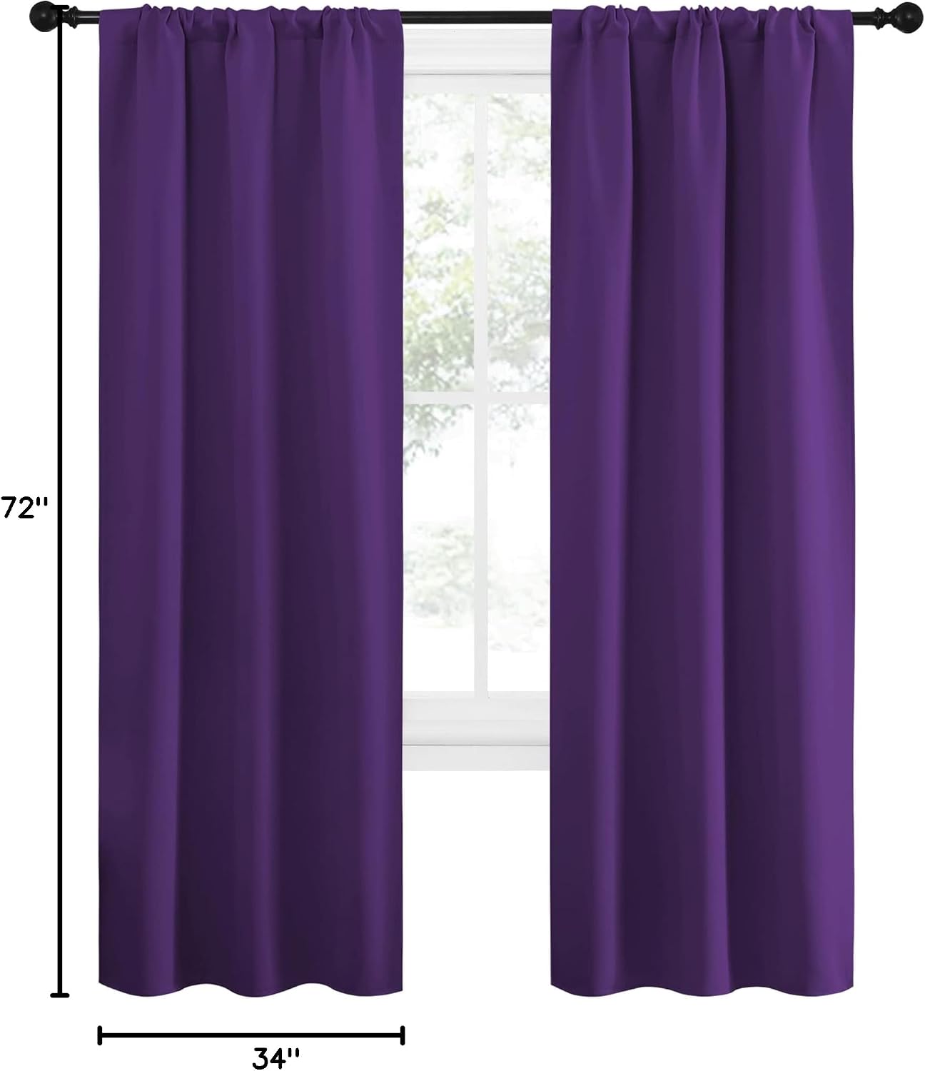 NICETOWN Blackout Curtains for Living Curtains, Triple Weave Home Decoration Thermal Insulated Solid Blackout Curtains & Drapes for…