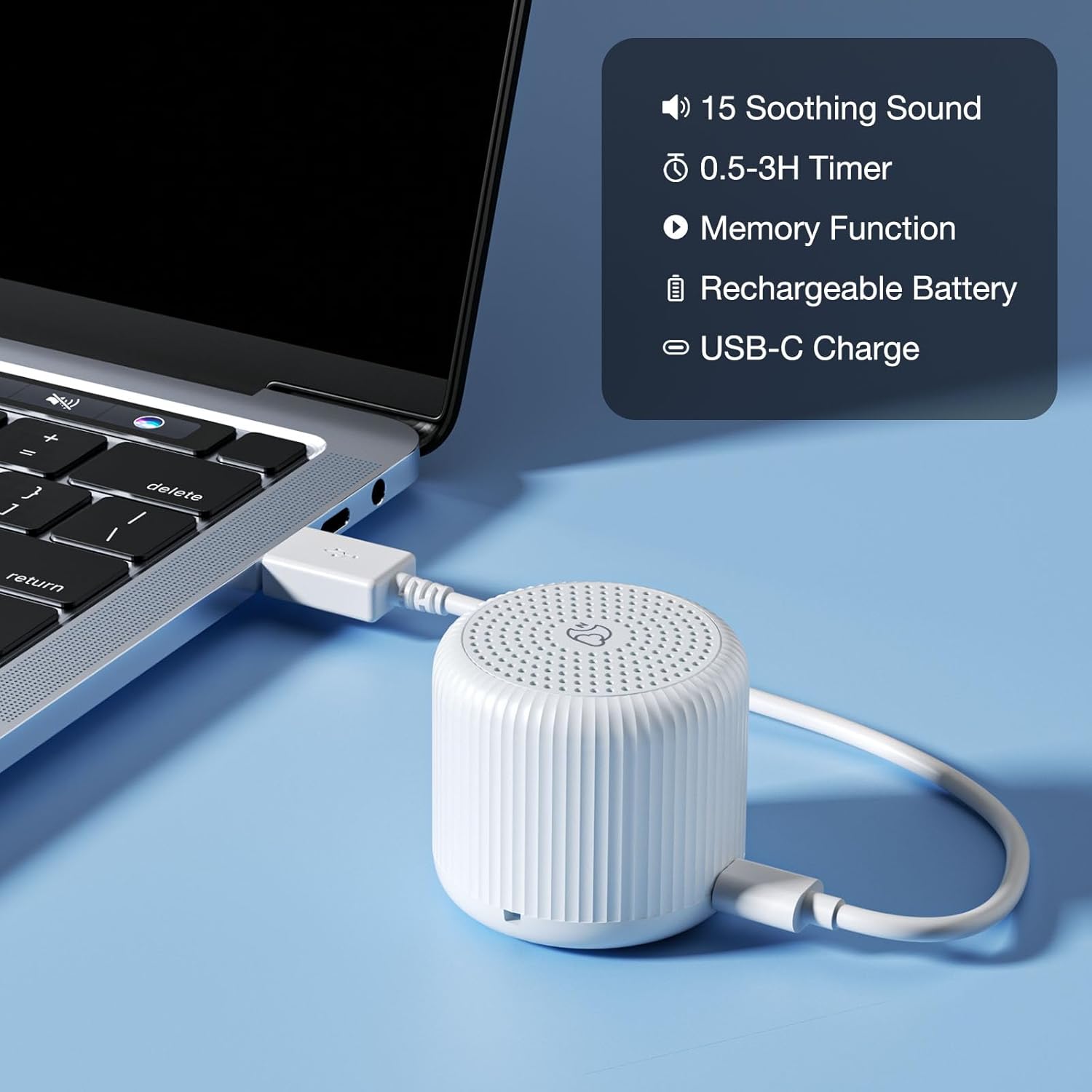 Portable Sound Machine for Baby Adults, LEICEX Travel Sound Machine,15 Non-Looping Sound Timer and Memory Play, Mini White Noise Machine…