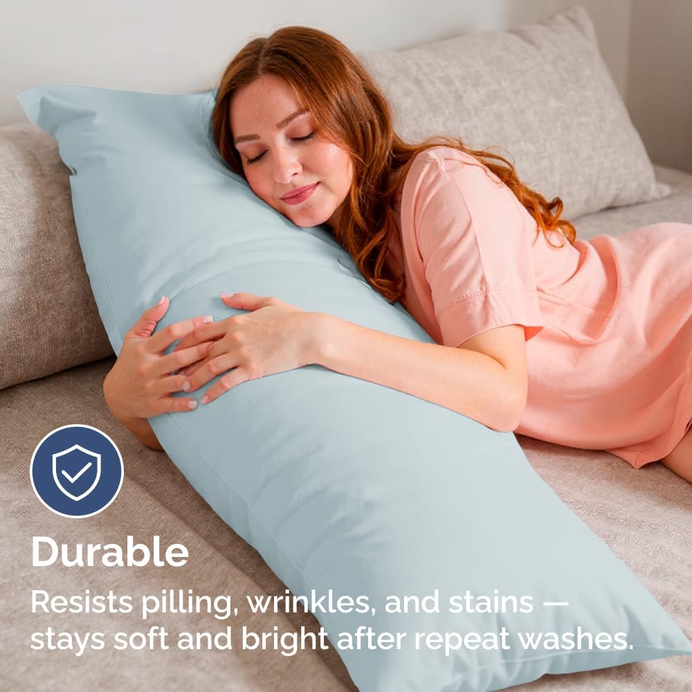 Body Pillowcases Set of 4-20x54 Long Body Pillow Case - Soft Body Pillow Cover for Sleeping & Side Sleepers - Comfy, Breathable & Fade…