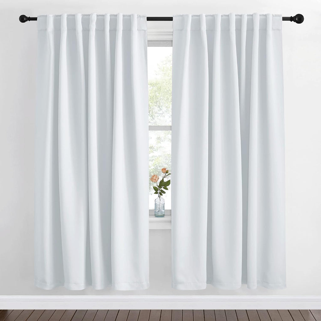 Nicetown Living Room Darkening Curtain Drapes - (Cloud Grey Color) W62 x L72, Set of 2, Room Darkening Window Treatment Drapery Panels for…