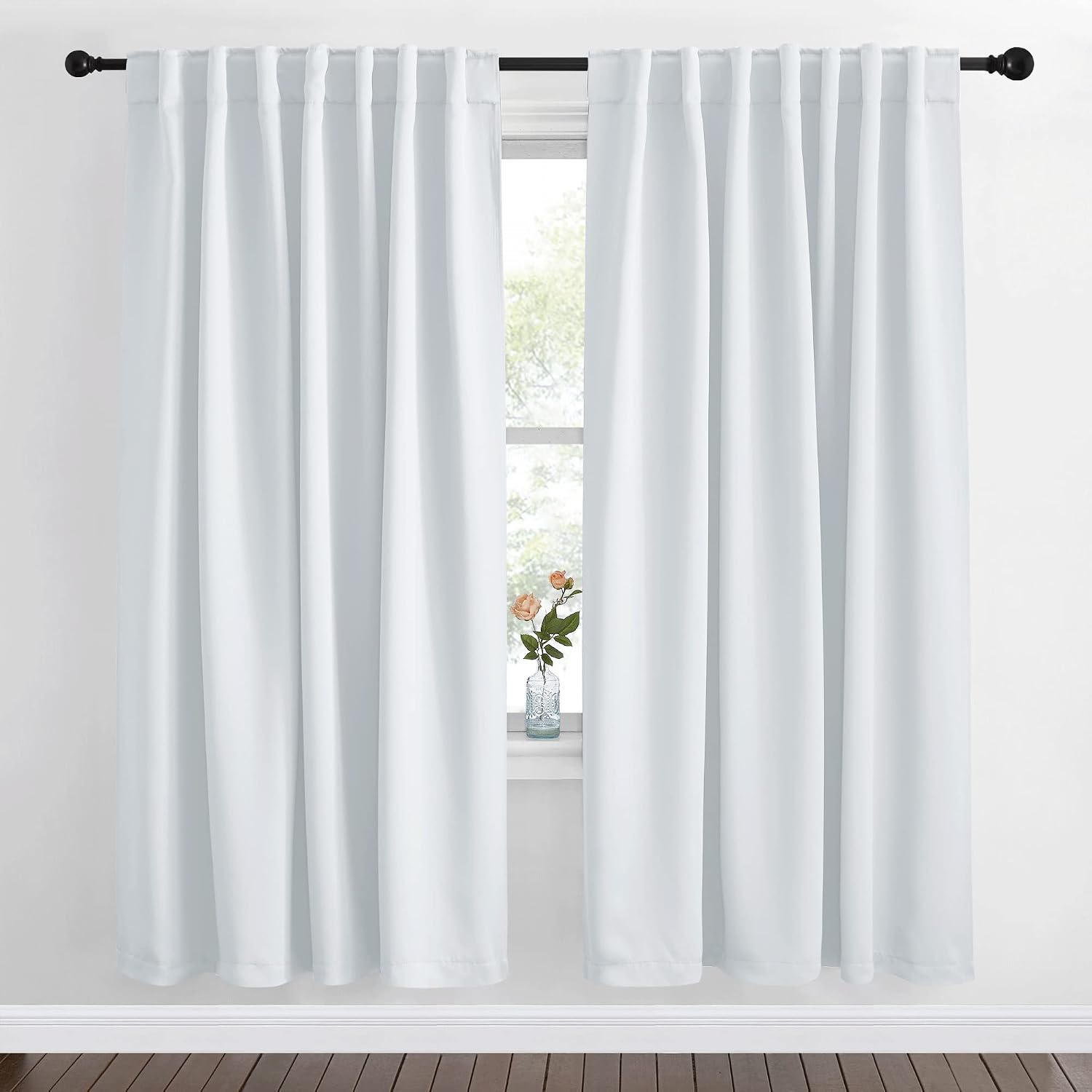 Nicetown Living Room Darkening Curtain Drapes - (Cloud Grey Color) W62 x L72, Set of 2, Room Darkening Window Treatment Drapery Panels for…