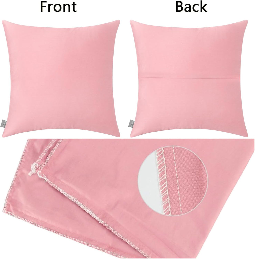 Thmyo 4-Pack 100% Cotton Comfortable Solid Decorative Throw Pillow Case, Thmyo Square Cushion Cover Pillowcase Sublimation Blank Pillow Cove…