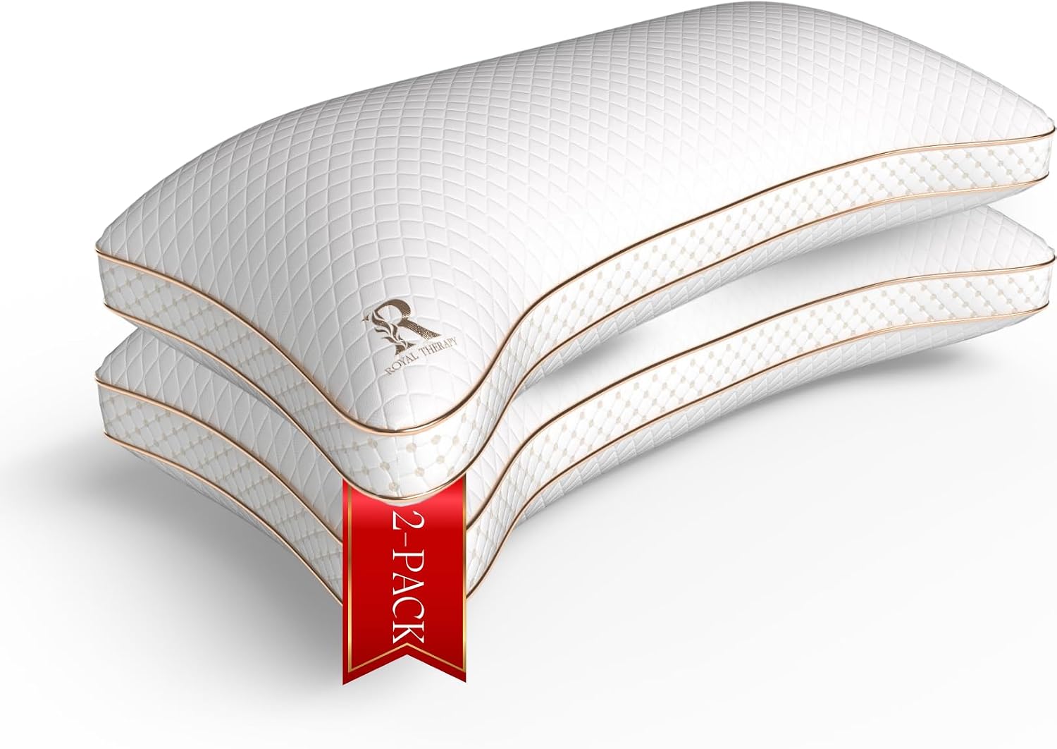 Royaltherapy Royal relaxation King 2-Pack Memory Foam Pillow, Adjustable Shredded Odor-Free Pillow for Neck & Shoulder, Support for…