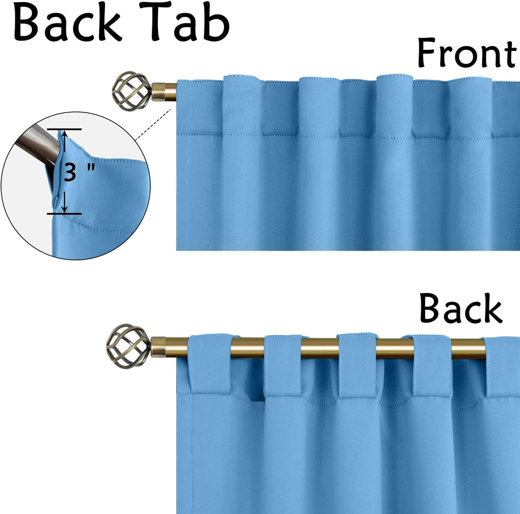 BGment Rod Pocket and Back Tab Curtains for Bedroom - Thermal Insulated Room Darkening Curtains for Living Room, 2 Window Curtain Panels (5…