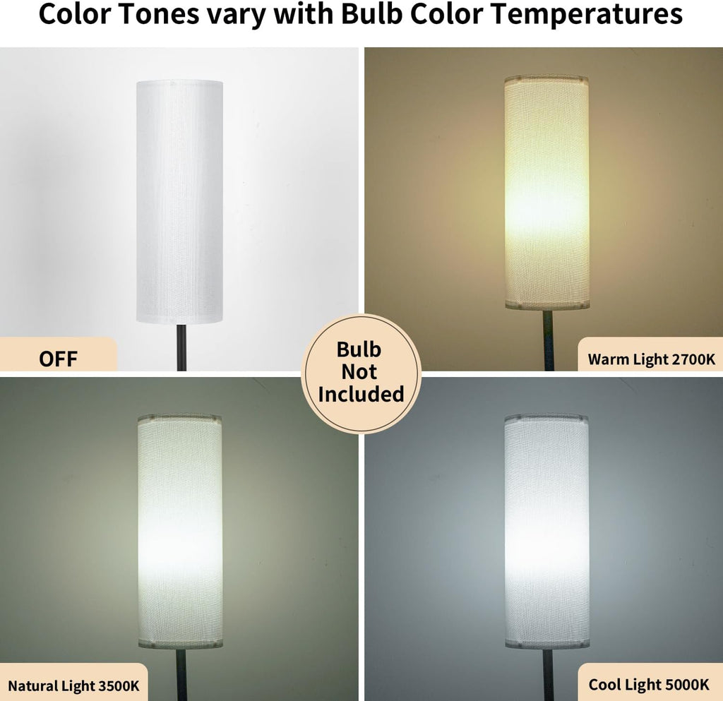 Fridekohome FRIDEKO HOME Floor Lamp with White Shade, Simple Design with Foot Pedal Switch, Small Tall Lamps for Living Room Bedroom Office…