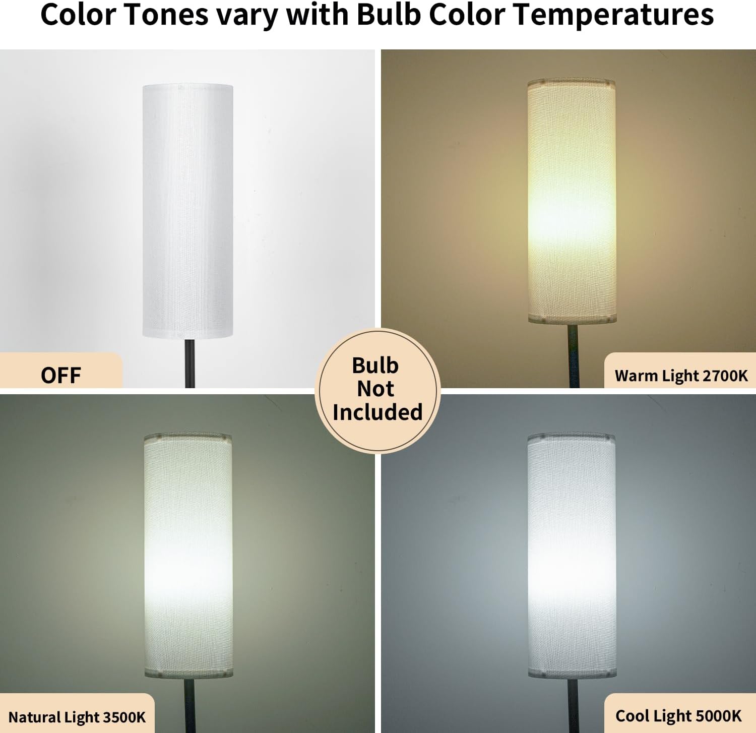 Fridekohome FRIDEKO HOME Floor Lamp with White Shade, Simple Design with Foot Pedal Switch, Small Tall Lamps for Living Room Bedroom Office…