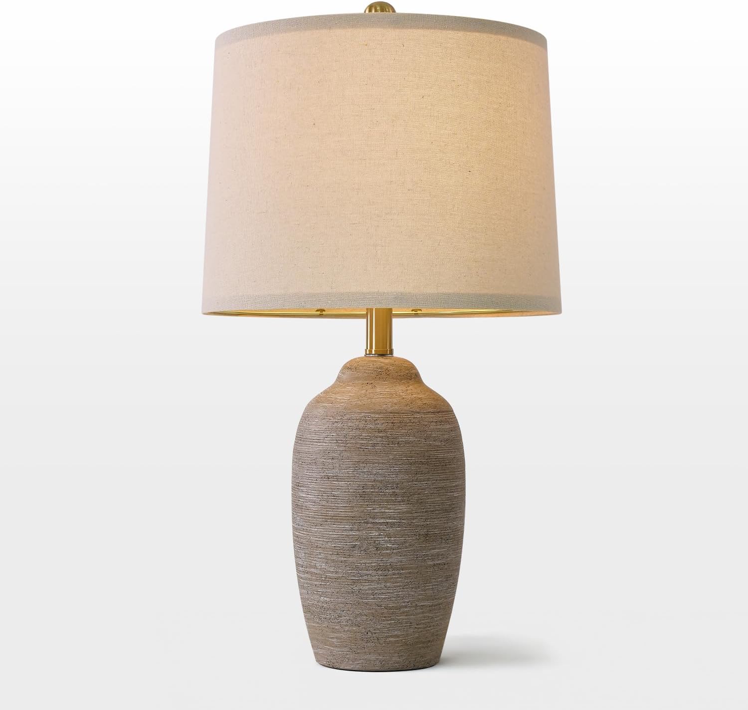 USumkky 24.5" Handcrafted Ceramic Table Lamp with 5FT Cord, Single Farmhouse Vintage Rustic Bedside Lighting for Living Room Bedroom…