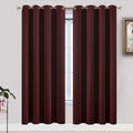 Yakamok Window Treatment Blackout Thermal Insulated Room Darkening Solid Grommet Curtains/Drapes for Bedroom Living Room (Burgundy…