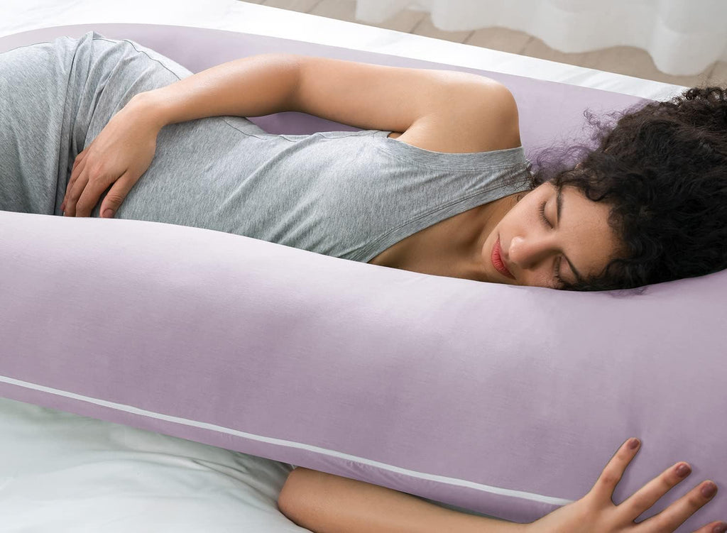 Queenrose QUEEN ROSE Cooling Pregnancy Pillows, U Shaped Full Body Maternity Pillow for Pregnant Support, Rayon Derived from Bamboo, Butter…