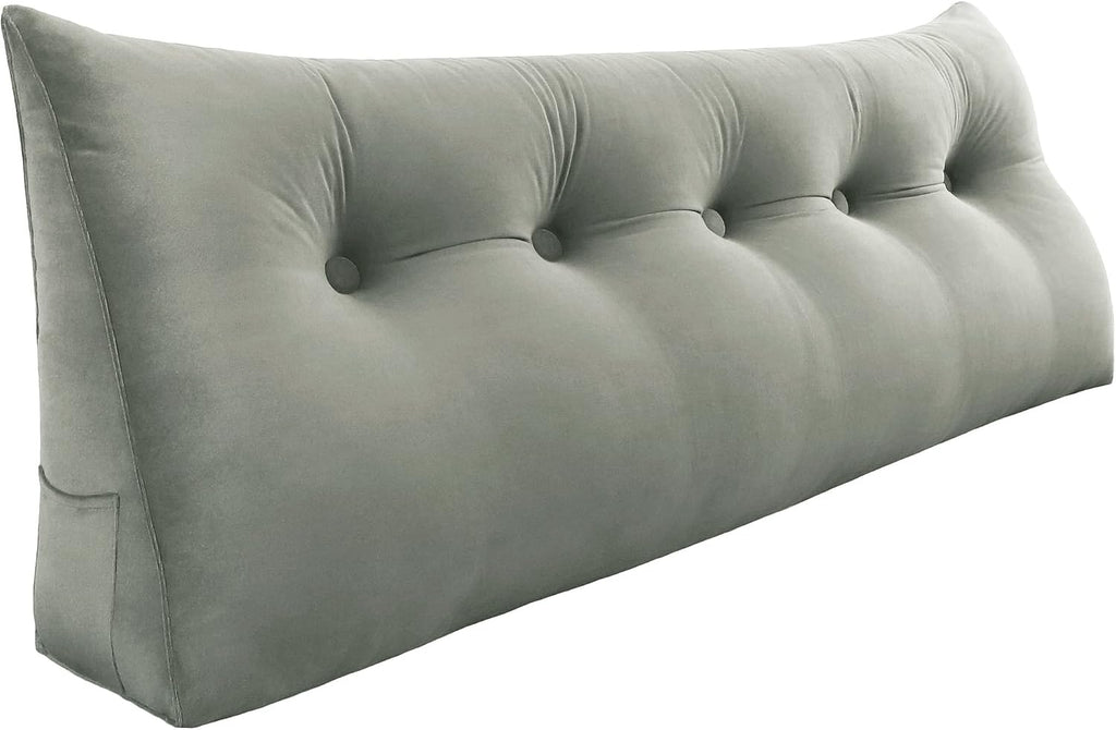 Headboard Pillow King - Bed Wedge Headboard Reading Pillow for Sitting in Bed, Large Daybed Pillow, Velvet Positioning Support Bedrest…