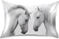 Blueangle Beautiful White Horse Satin Pillowcase for Hair and Skin Silk Pillowcase, Standard Size(20x26 inches) - Satin Pillow Covers…