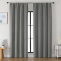 Simplebrand Ava Light Grey Blackout Curtains for Bedroom 90 Inches Long 2 Panels Set, Solid Privacy Energy Saving Living Room Window Treatm…
