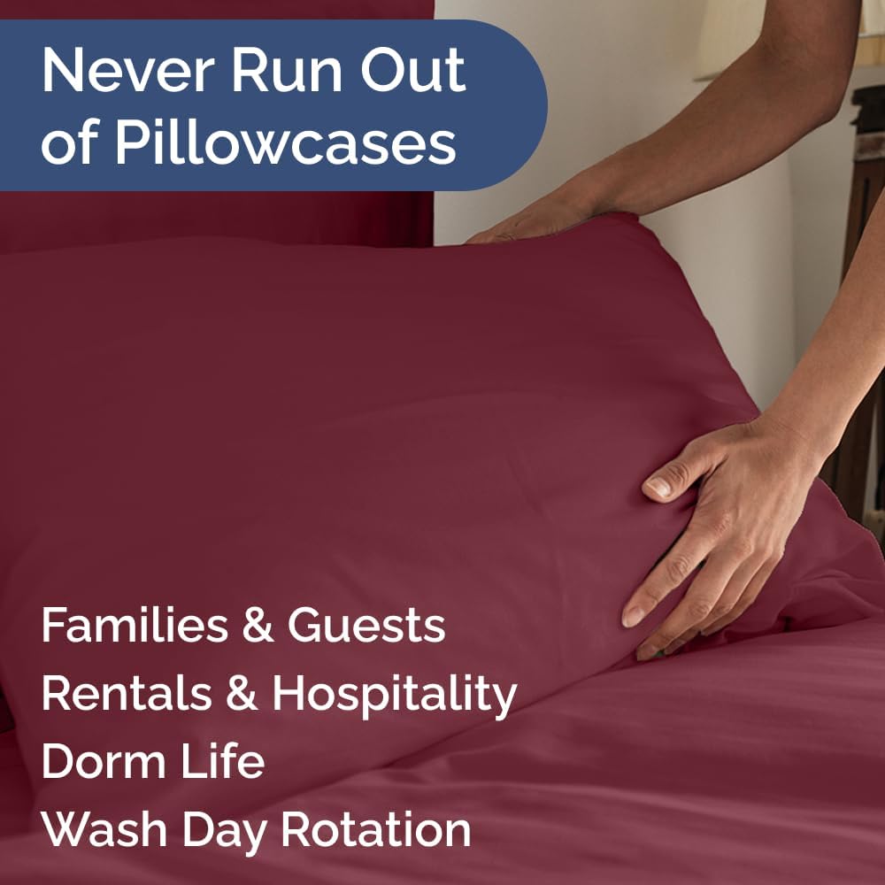 Queen Pillow Cases Set of 6 - Ultra Soft Hotel Quality Pillowcase Covers - Comfy, Cozy & Wrinkle Free - Shrink, Stain and Fade Resistant…