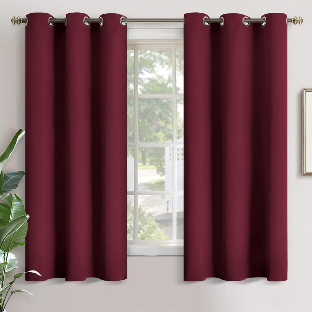 YoungsTex Burgundy Blackout Curtains 68 Inches Long for Bedroom - Thermal Insulated Window Drapes with Grommet Room Darkening Christmas Dec…