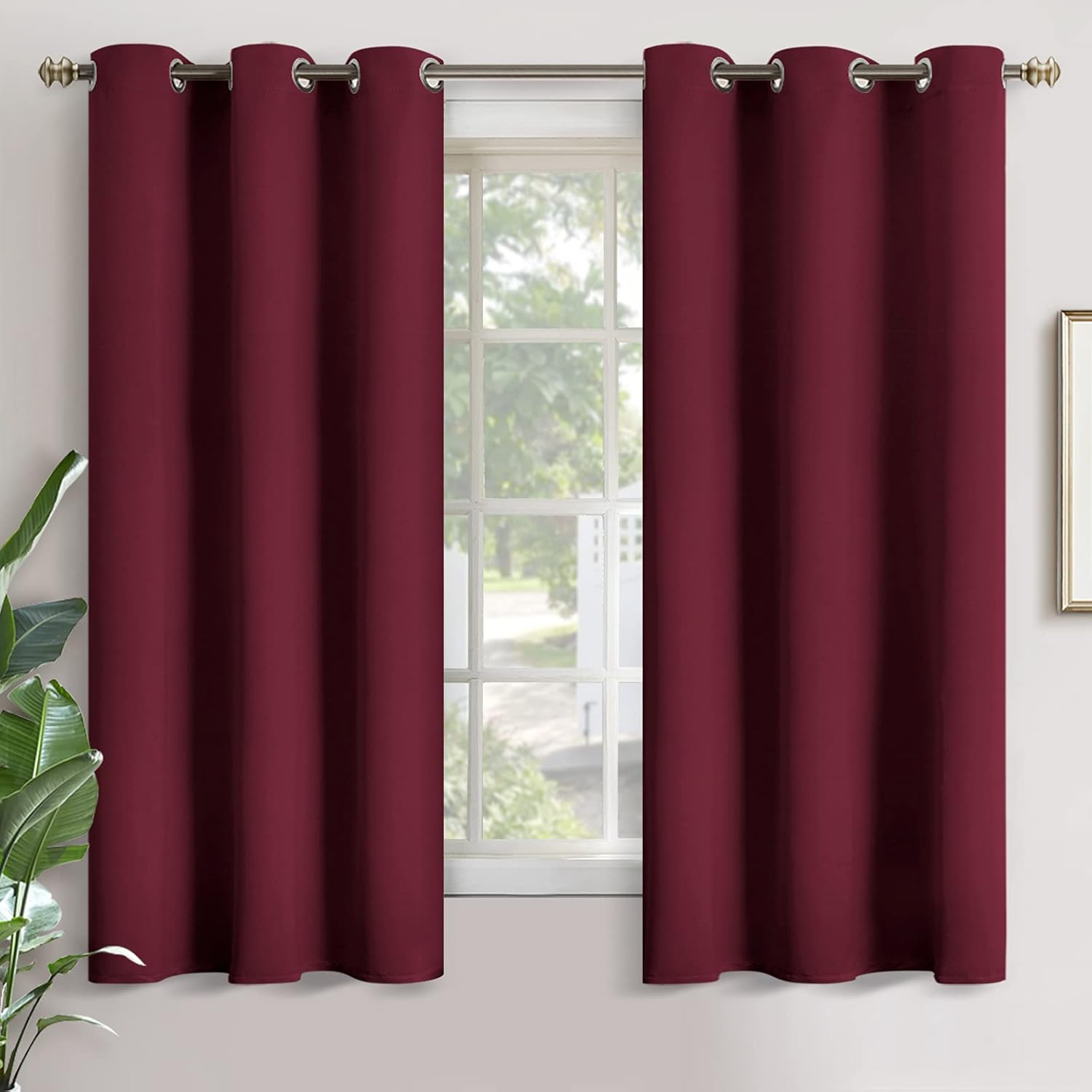 YoungsTex Burgundy Blackout Curtains 68 Inches Long for Bedroom - Thermal Insulated Window Drapes with Grommet Room Darkening Christmas Dec…
