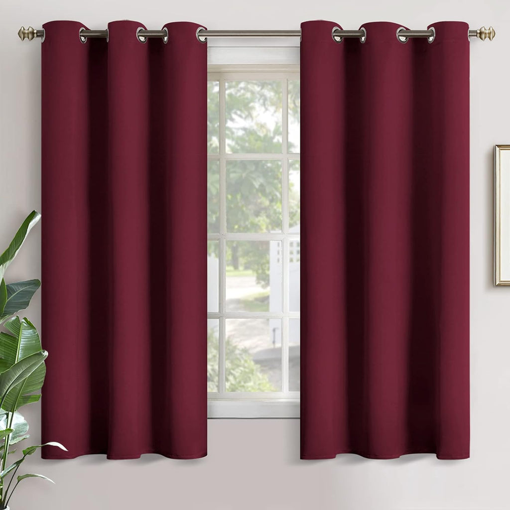 YoungsTex Burgundy Blackout Curtains 63 Inch Length 2 Panels for Bedroom - Thermal Insulated Drapes with Grommet Room Darkening for Living…