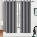 Yakamok Room Darkening Curtains Thermal Insulated Gray Blackout Curtain Panels Solid Grommet Top Window Drapes for Bedroom Living Room…