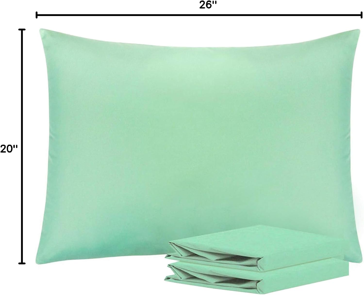Ntbay Standard Pillowcase Set - 2 Pack Brushed Microfiber 20x26 Pillowcases - Soft, Wrinkle-Free, Fade-Resistant, Stain-Resistant, Sea Gree…