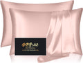 Home Silk Pillow Cases 2 Pack, Mulberry Silk Pillowcases Standard Set of 2, Smooth, Anti Acne, Beauty Sleep, Both Sides Natural Silk Satin…