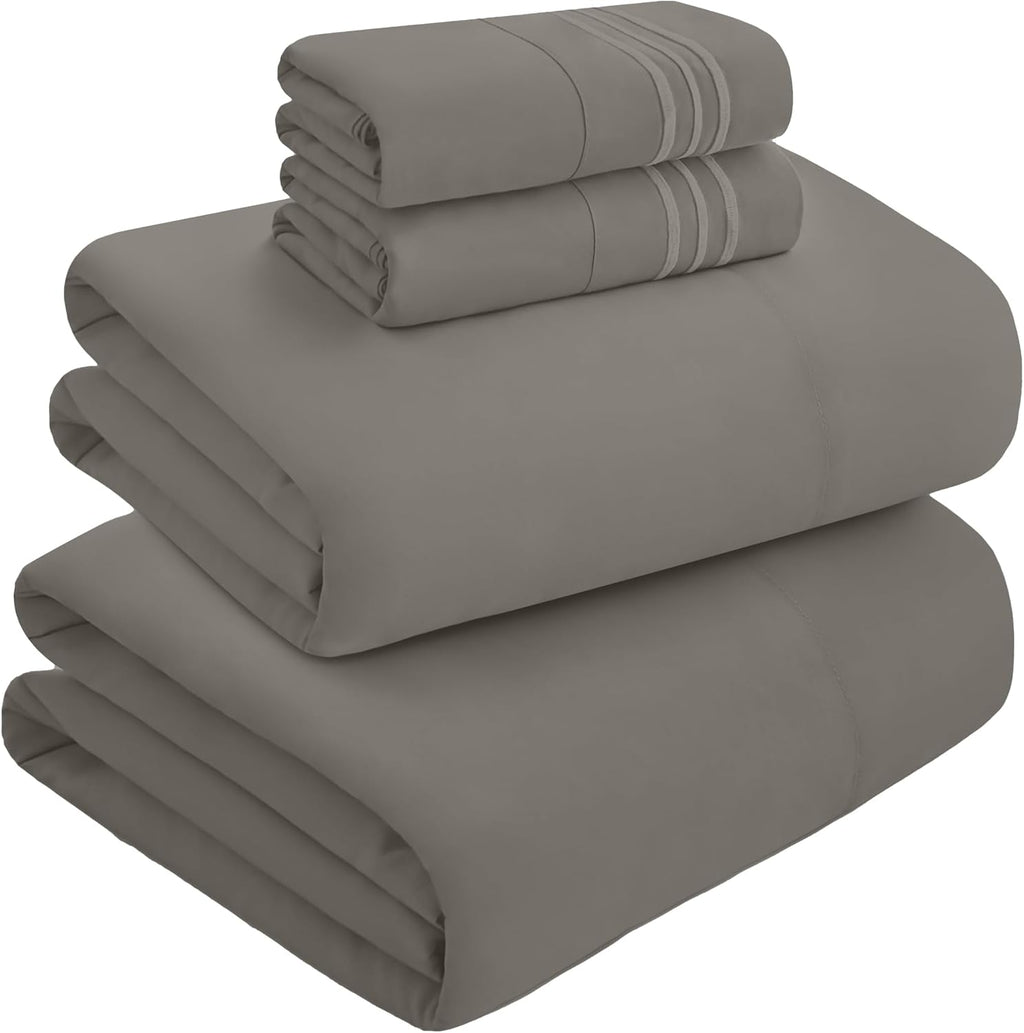 MocassiLuxuryBedding Mocassi Cal King Size 4-Piece Bed Sheet Set - 1800 Hotel Quality Microfiber 18-24 Inches Extra Deep Pocket Fitted Shee…