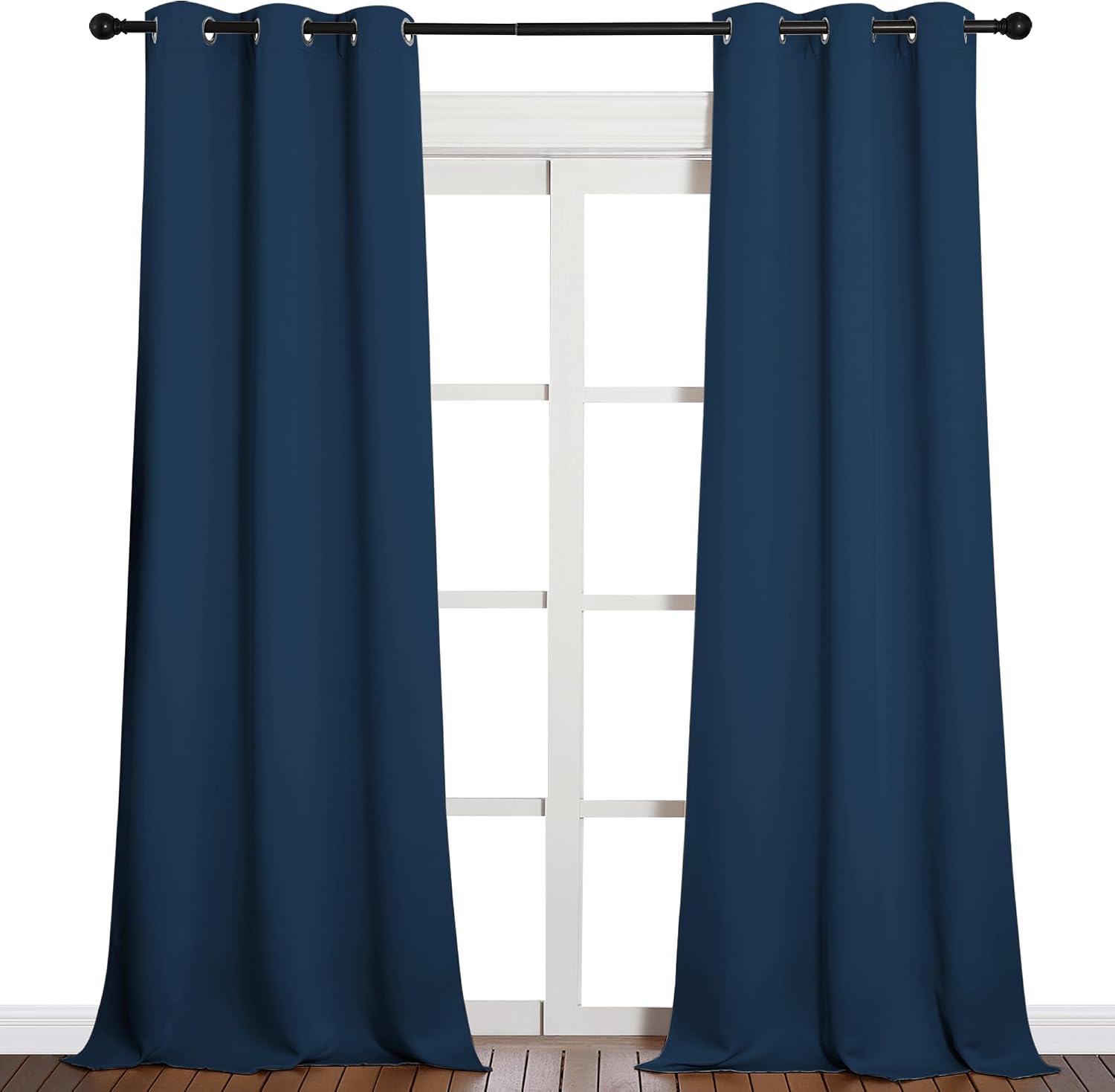 NICETOWN Patio Glass Door Blackout Curtains for Bedroom/Living Room, Privacy Panel Drapes for Dining and Guest Room (Moroccan Blue, 42…