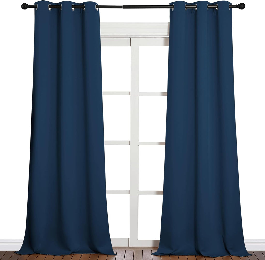 NICETOWN Patio Blackout Curtains - Glass Door Drapes, Privacy Panel for Bedroom, Living & Dining Room (Moroccan Blue, 42 x 95 Inches, 1…