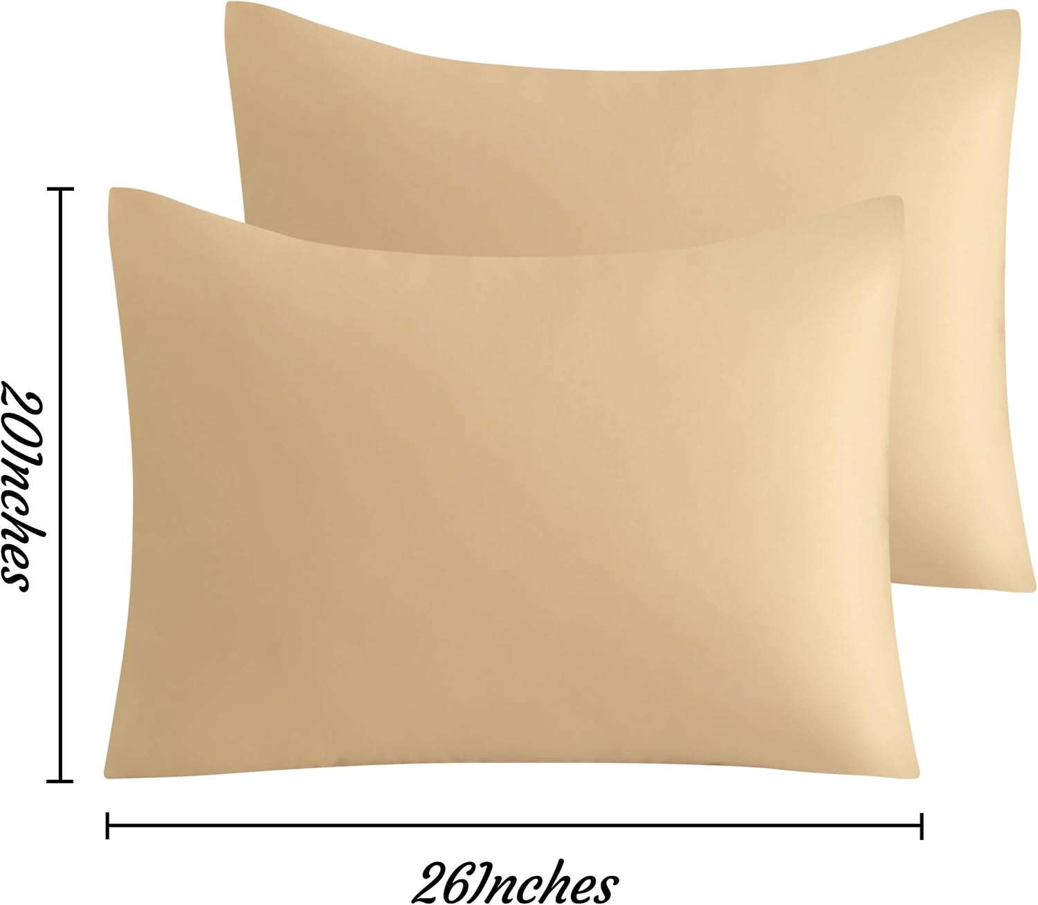 Ntbay Standard Pillow Cases Set of 2, 2 Pack Brushed Microfiber 20x26 Pillow Cases, Soft, Wrinkle, Fade, Stain Resistant Light Taupe Pillow…