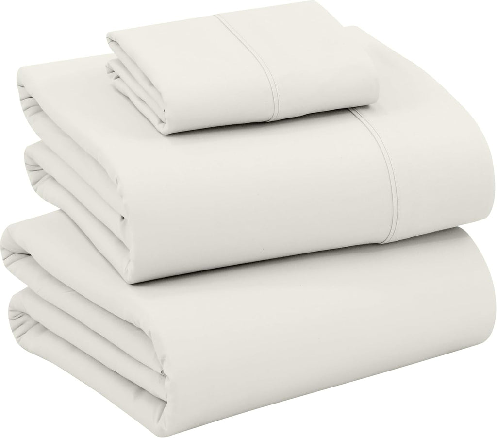 Ruvanti 100% Cotton Percale Sheets Twin XL Size – Crisp Cooling Bed Sheets for Hot Sleepers, Deep Pocket 16”, Soft Breathable & Durable Hot…