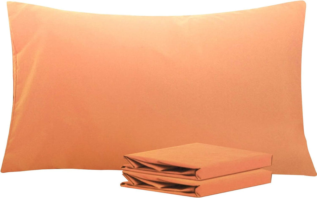 Ntbay King Pillowcase Set - 2 Pack Brushed Microfiber 20x36 Pillowcases - Soft, Wrinkle-Free, Fade-Resistant, Stain-Resistant, Pale Orange…