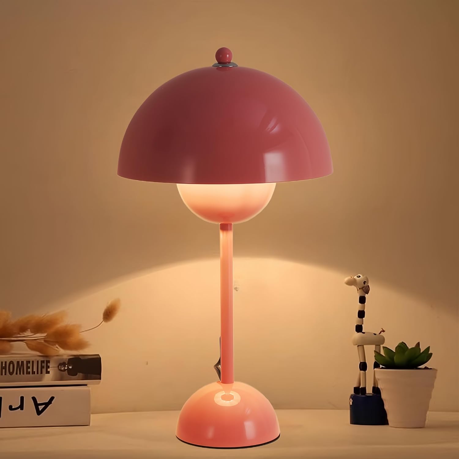 COSYLUX Modern Small Table Lamp for Bedroom, Cute Dome Shade Reflecting Light Reading Lamp for Living Room, Kid's Room, Study, Office…