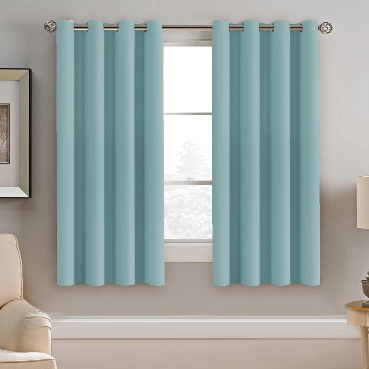 H.VERSAILTEX Blackout Curtain for Living Room Thermal Insulated Window Treatment Curtain Extra Long 63 inch Length Energy Savin…