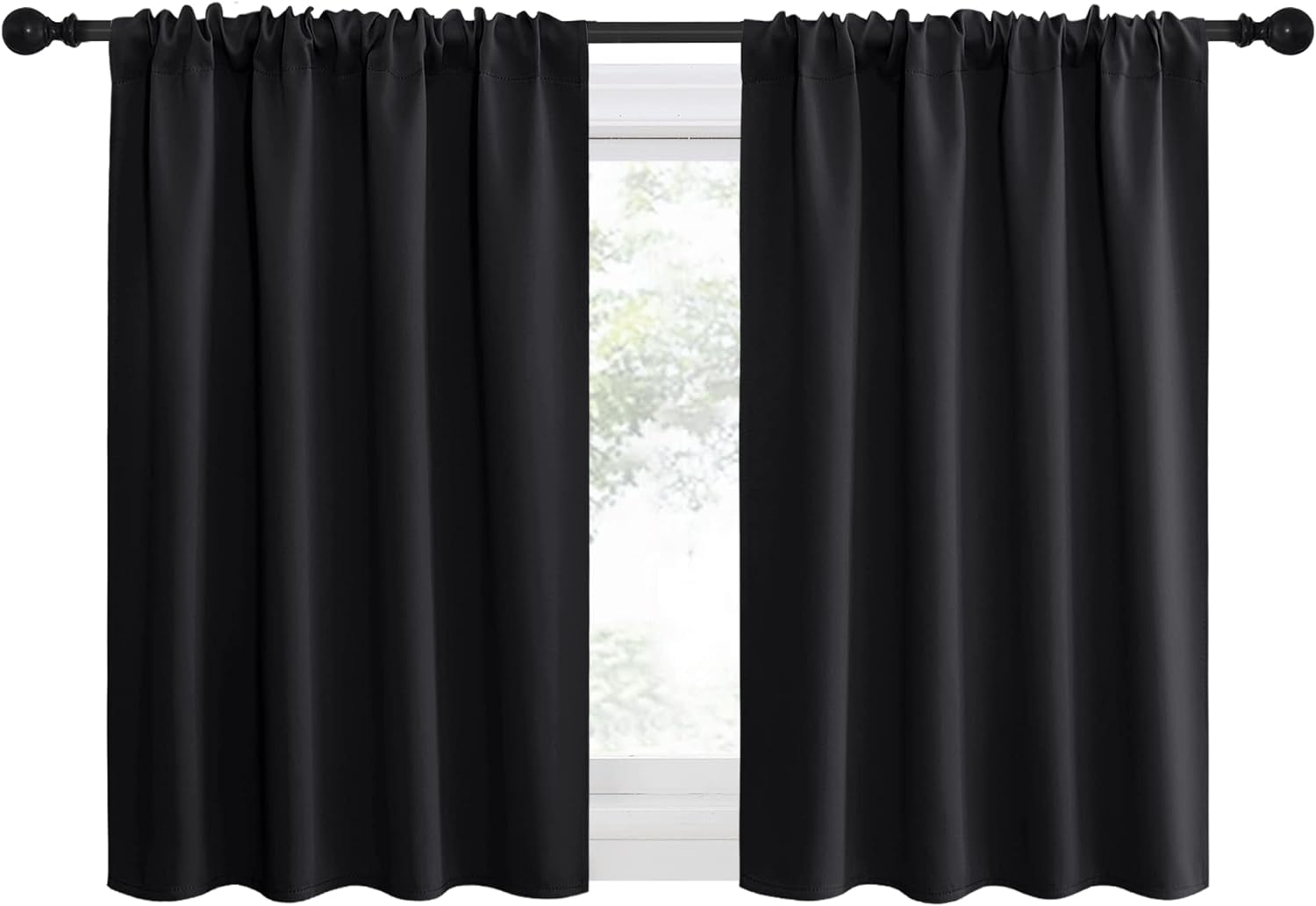 NICETOWN Short Curtains 36 inches Long, Black Out RV Bunk Panels, Kitchen Window Curtains Over Sink, Thermal Insulating Blackout…