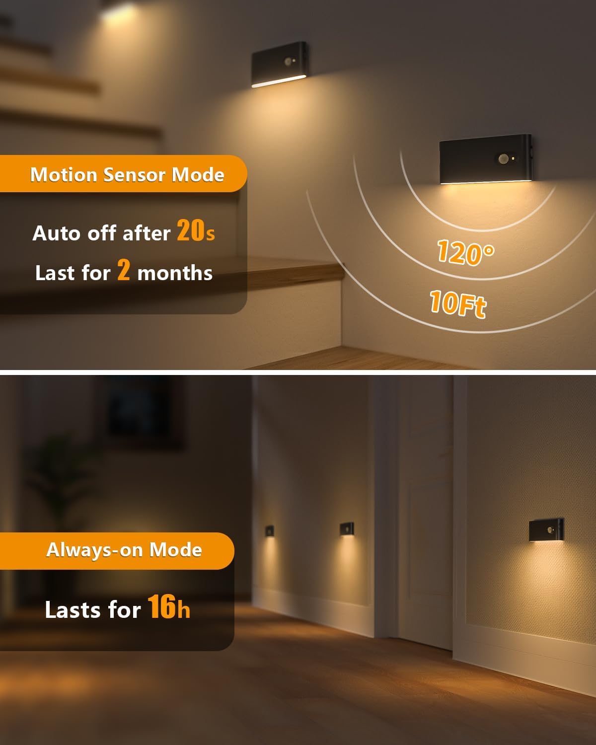 Willed Stair Lights Indoor, Warm White Rechargeable Night Light, Wireless Motion Sensor Light Indoor for Stairs, Hallway, Stairway, Bathroo…