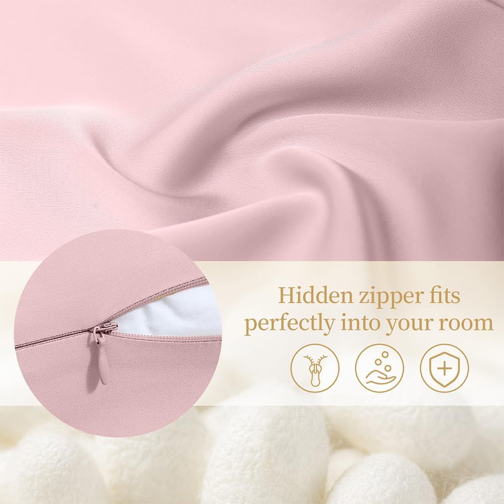 Mulberry Silk Pillowcase for Hair and Skin Queen Size 20"X 30" with Hidden Zipper Soft Breathable Smooth Cooling Pillow Covers for…