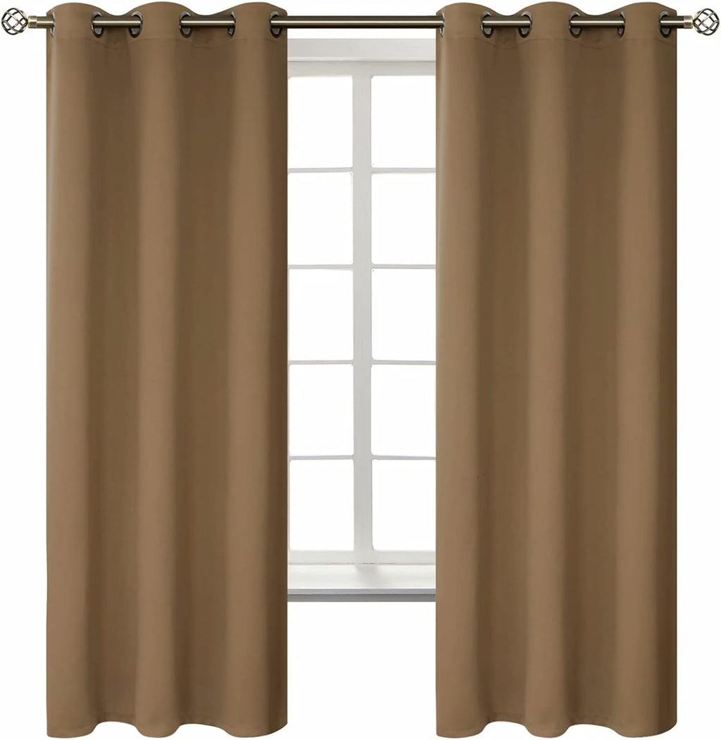 BGment Blackout Curtains for Living Room - Grommet Thermal Insulated Room Darkening Curtains for Bedroom, 2 Panels of 42 x 63 Inch, Taupe 6…