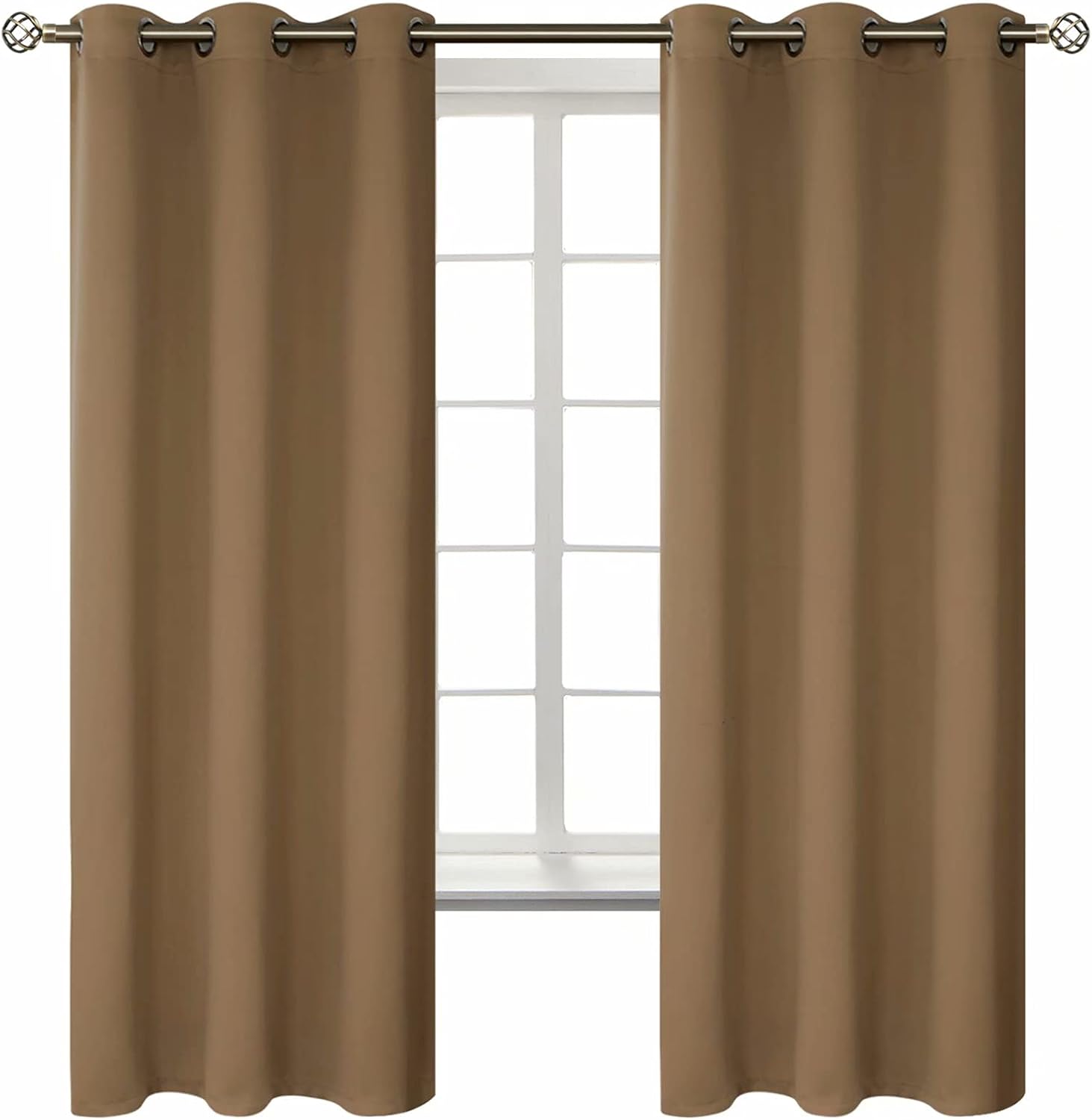 BGment Blackout Curtains for Living Room - Grommet Thermal Insulated Room Darkening Curtains for Bedroom, 2 Panels of 42 x 63 Inch, Taupe 6…