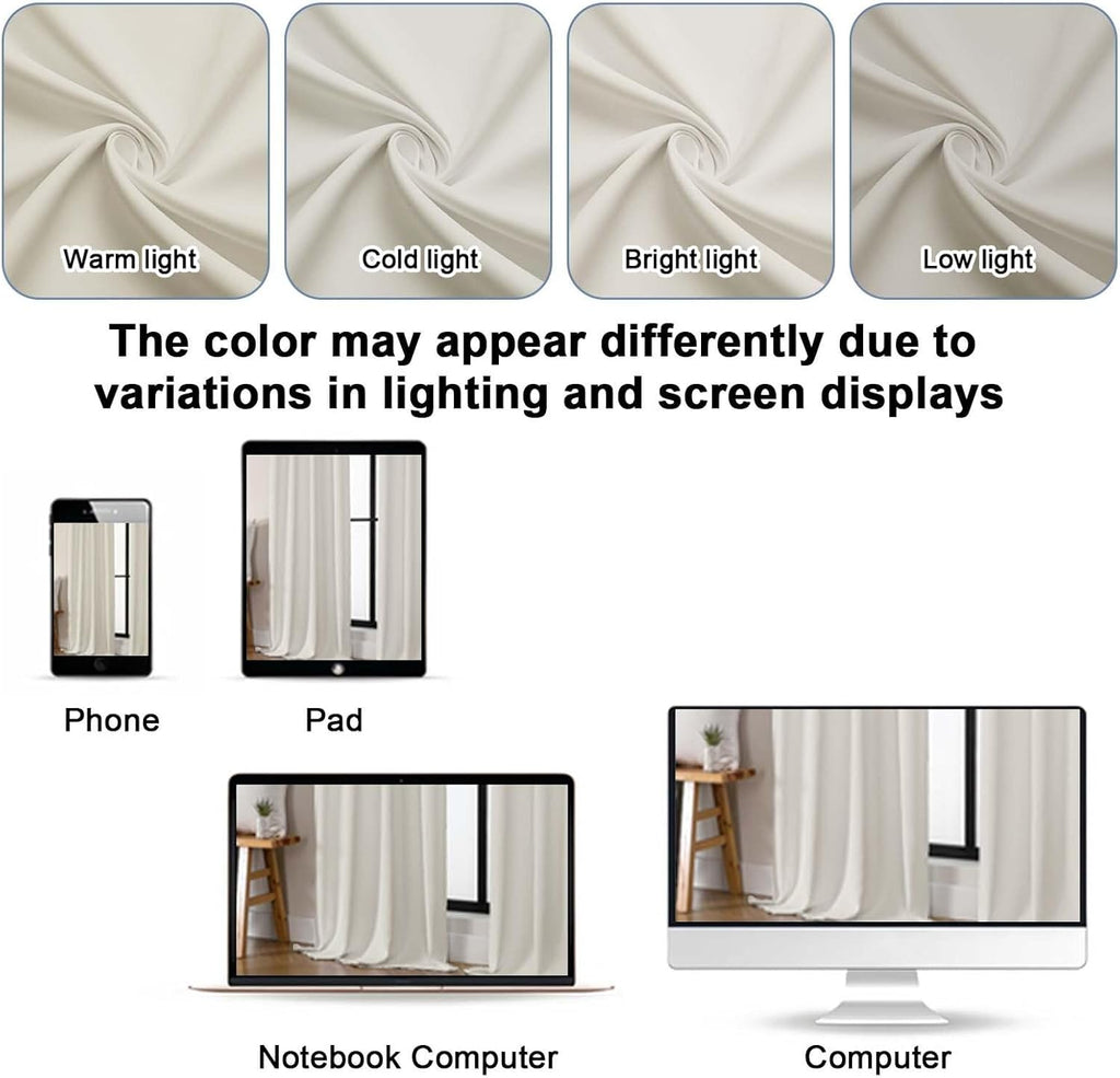 Gwine Natural Light Filtering Curtains for Bedroom 54 Inches Long, Thermal Insulated Room Darkening Curtains for Living Room Each 40"…
