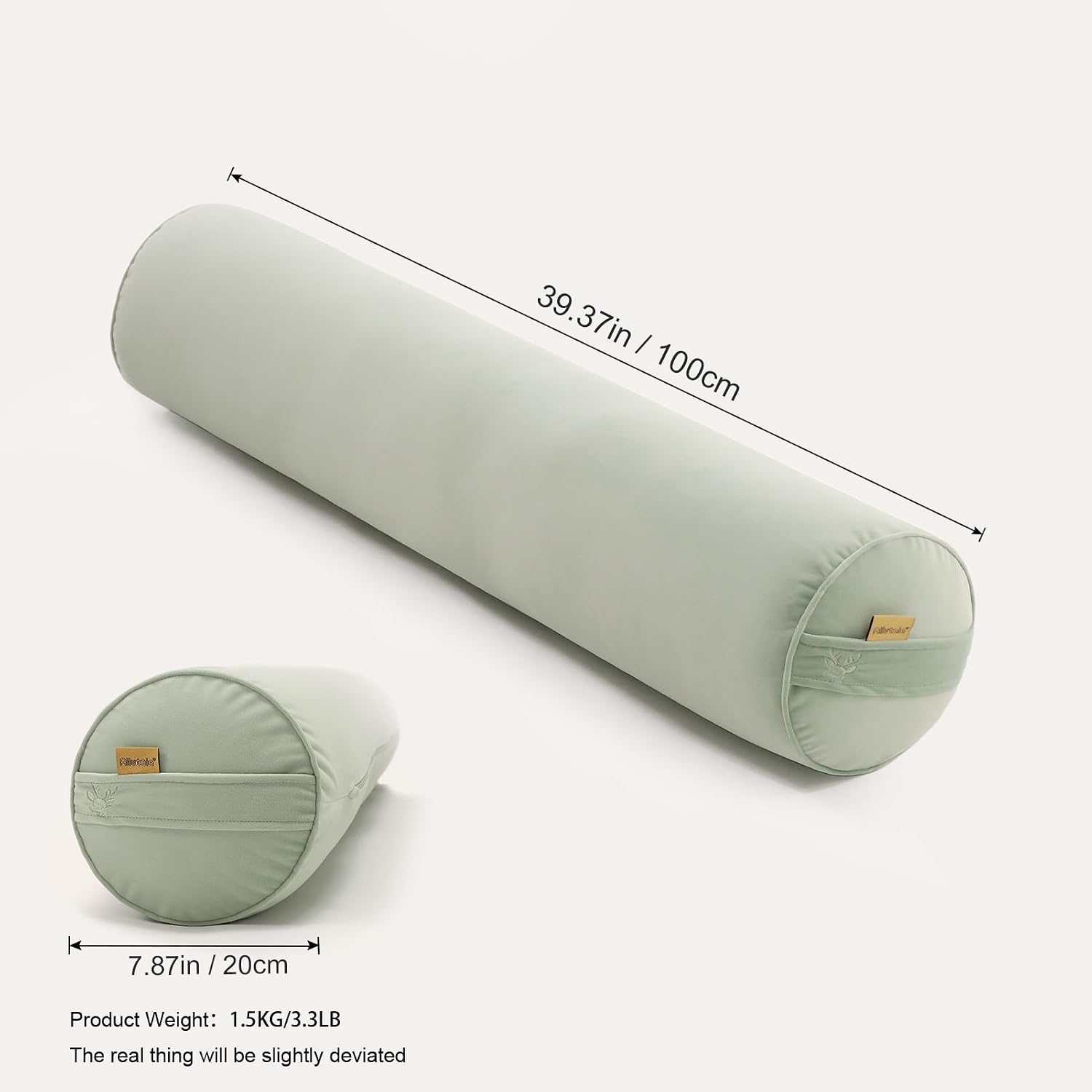Body Pillow for Adults, Long Round Pillow, Big Cylindrical Pillow, Large Full Bolster Pillows for Side Sleepers (Celadon Green, 39.37"*7.87")