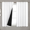 BGment 100% Blackout Curtains 54 Inches Long with Black Liner, Rod Pocket and Back Tab Double Layer Pure White Room Darkening Thermal…