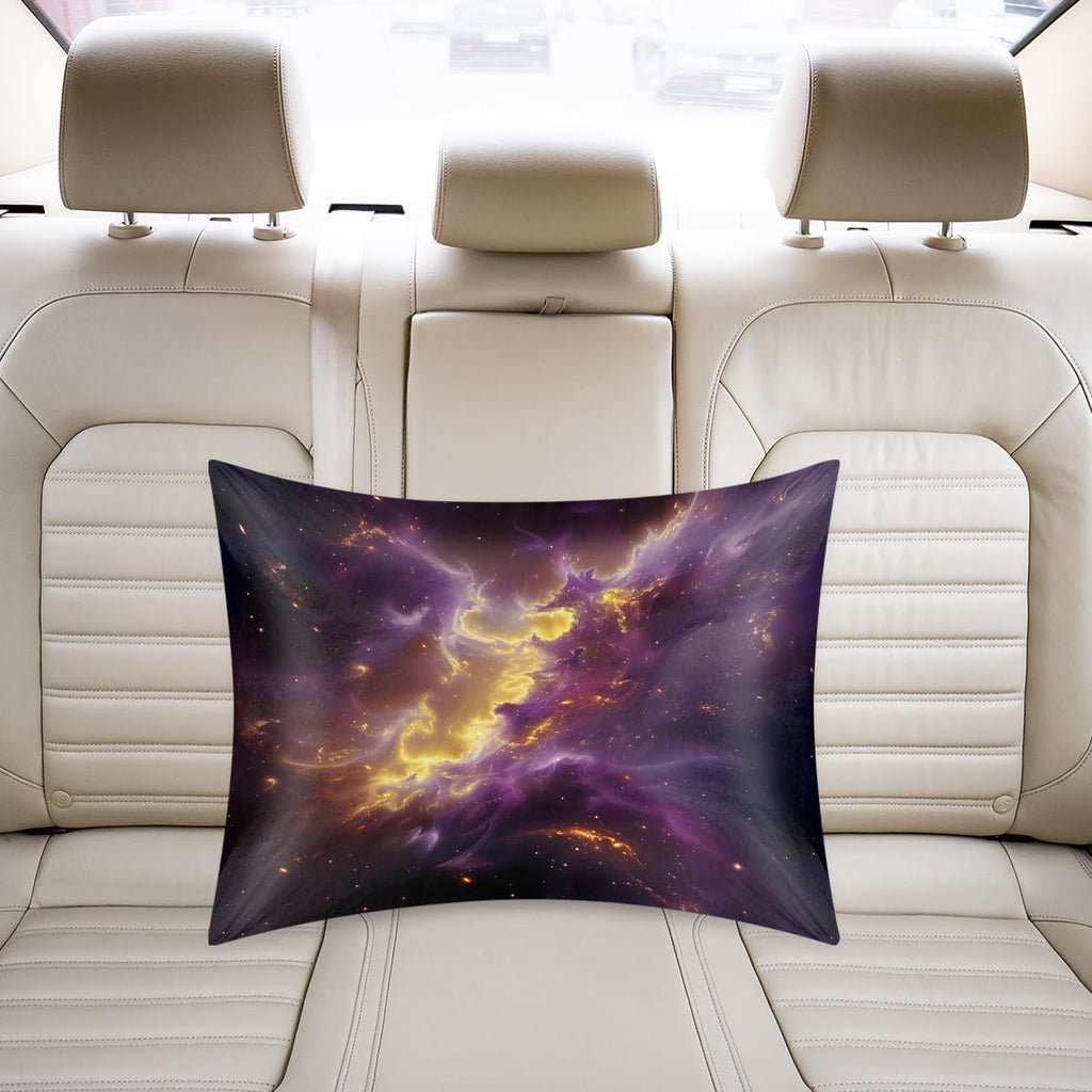 Satin Pillowcase for Hair and Skin Purple Gold Galaxy Abstract Soft Silk Pillow Case with Envelope Closure Cooling Pillow Cases Slip…