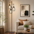 Nintiue Dimmable Floor Lamp,3x800LM LED Bulbs Included, Farmhouse Industrial Floor Lamp Standing Tree Lamp with Teardrop Cage Head Tall…
