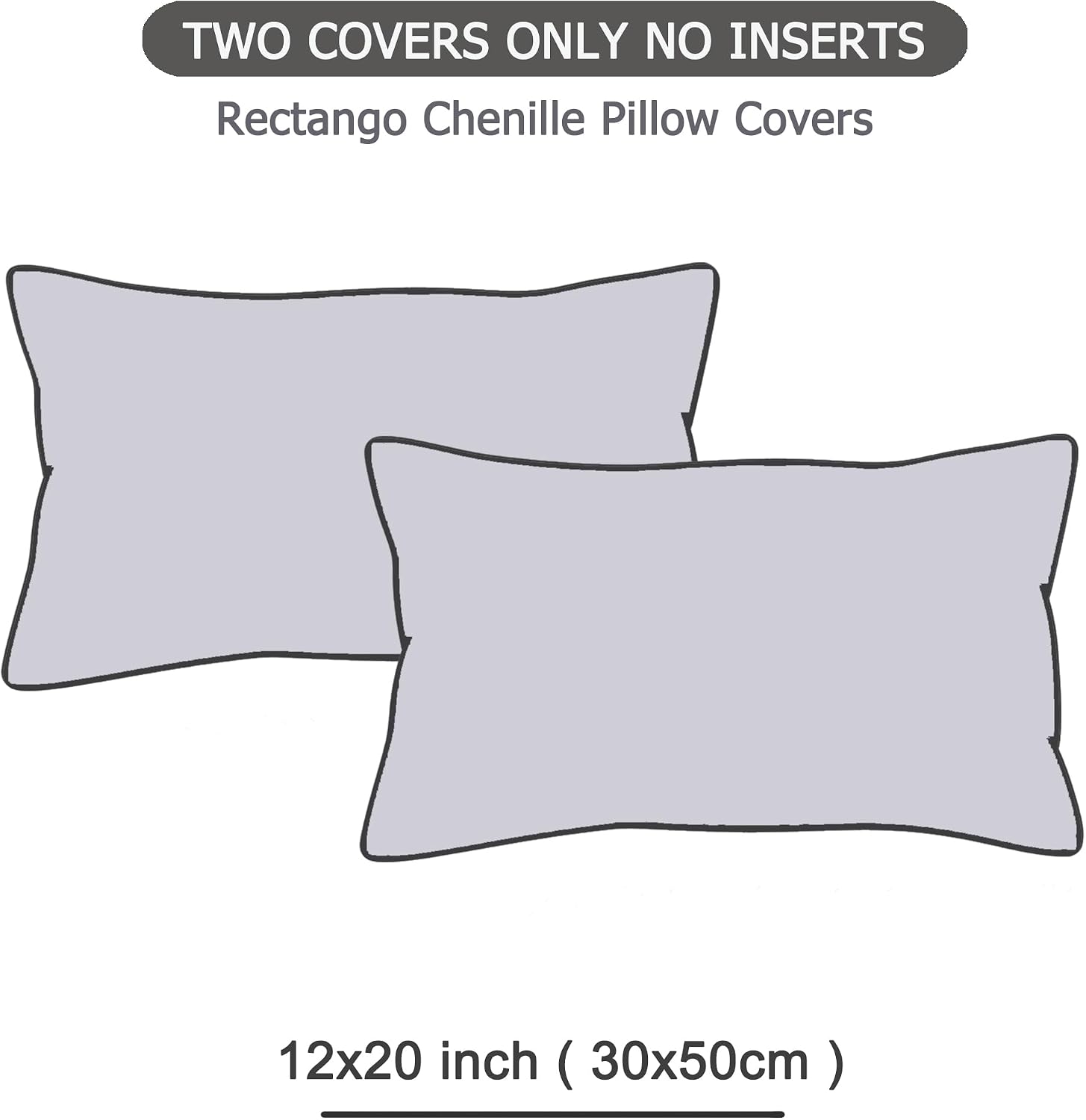 Gawamay Pack of 2 Decorative Lumbar Throw Pillow Covers 20x12 Inch, Soft Chenille Boho Farmhouse Cushion Cases, Couch Pillow Covers for Liv…