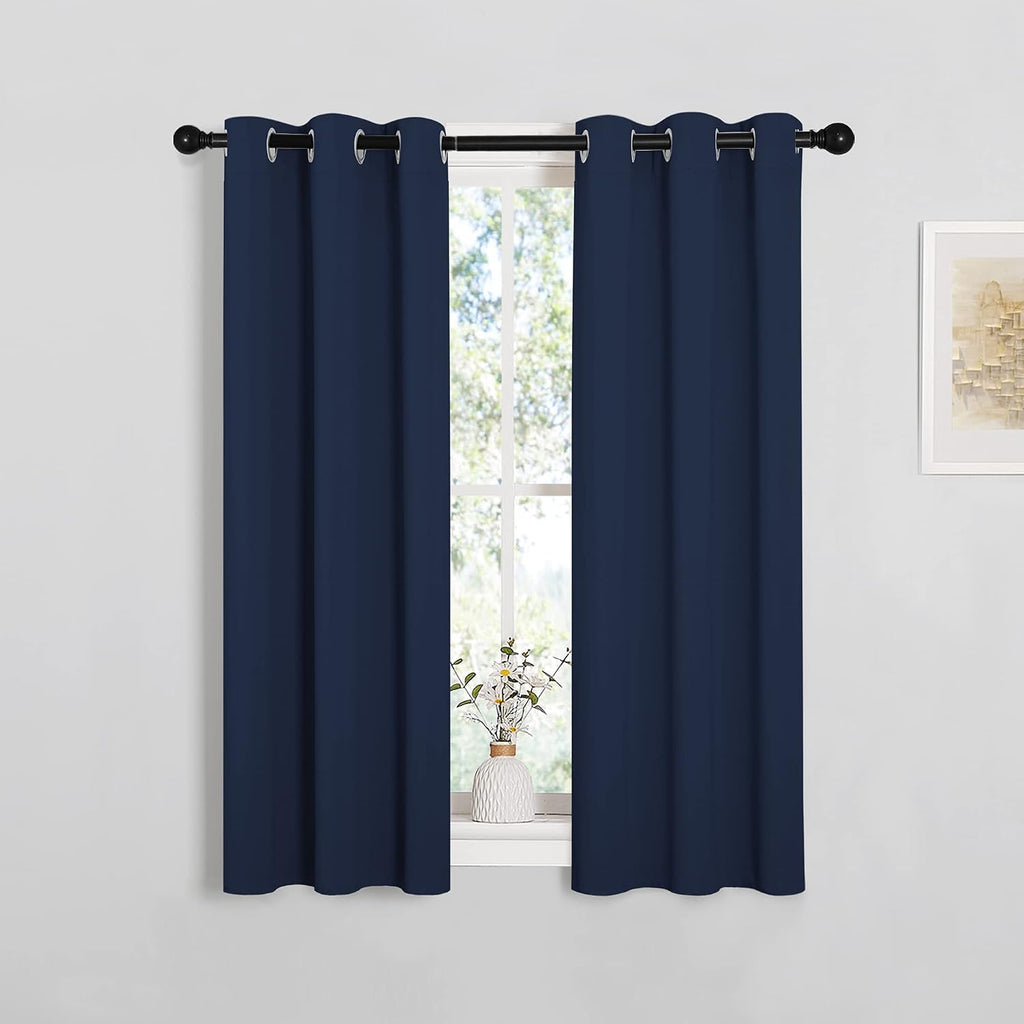 NICETOWN Blackout Draperies Curtains, Navy, 1 Pair, 29 x 40 Inch, All Season Thermal Insulated Solid Grommet Top Blackout Curtains/Drapes…