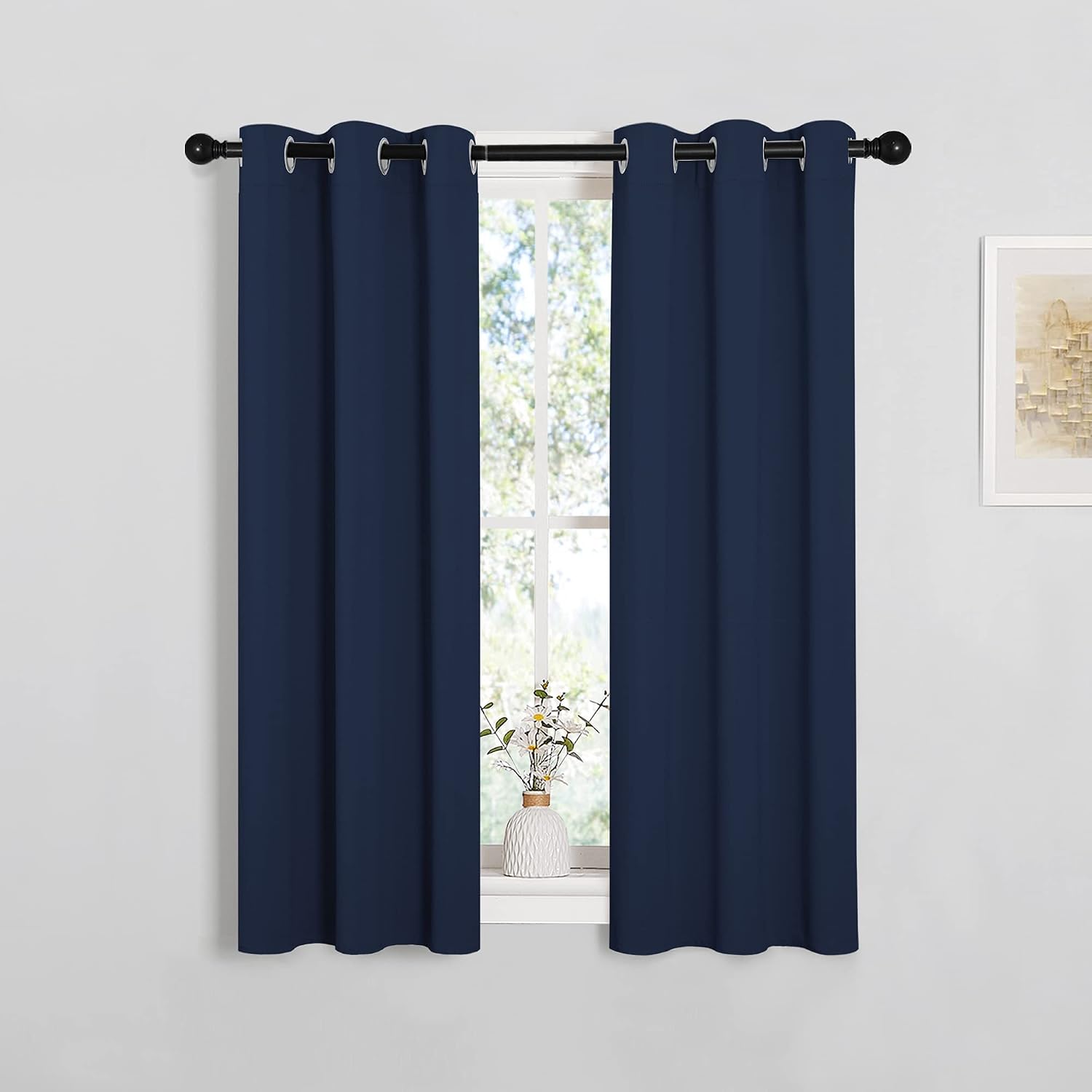 NICETOWN Blackout Draperies Curtains, Navy, 1 Pair, 29 x 40 Inch, All Season Thermal Insulated Solid Grommet Top Blackout Curtains/Drapes…