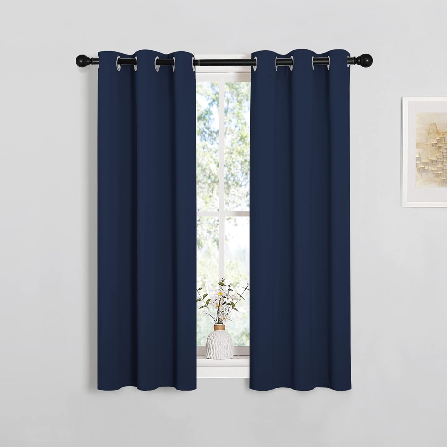 NICETOWN Blackout Draperies Curtains, All Season Thermal Insulated Solid Grommet Top Blackout Curtains/Drapes for Kid's Room (Navy, 1…