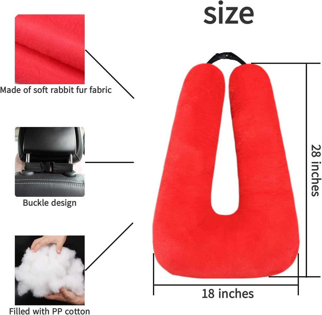 FHSGGP Travel Pillow Car Pillow Kid Car Sleeping The Sleeping Aid for Adults and Kids on Road Trips Kids Travel Pillow Red