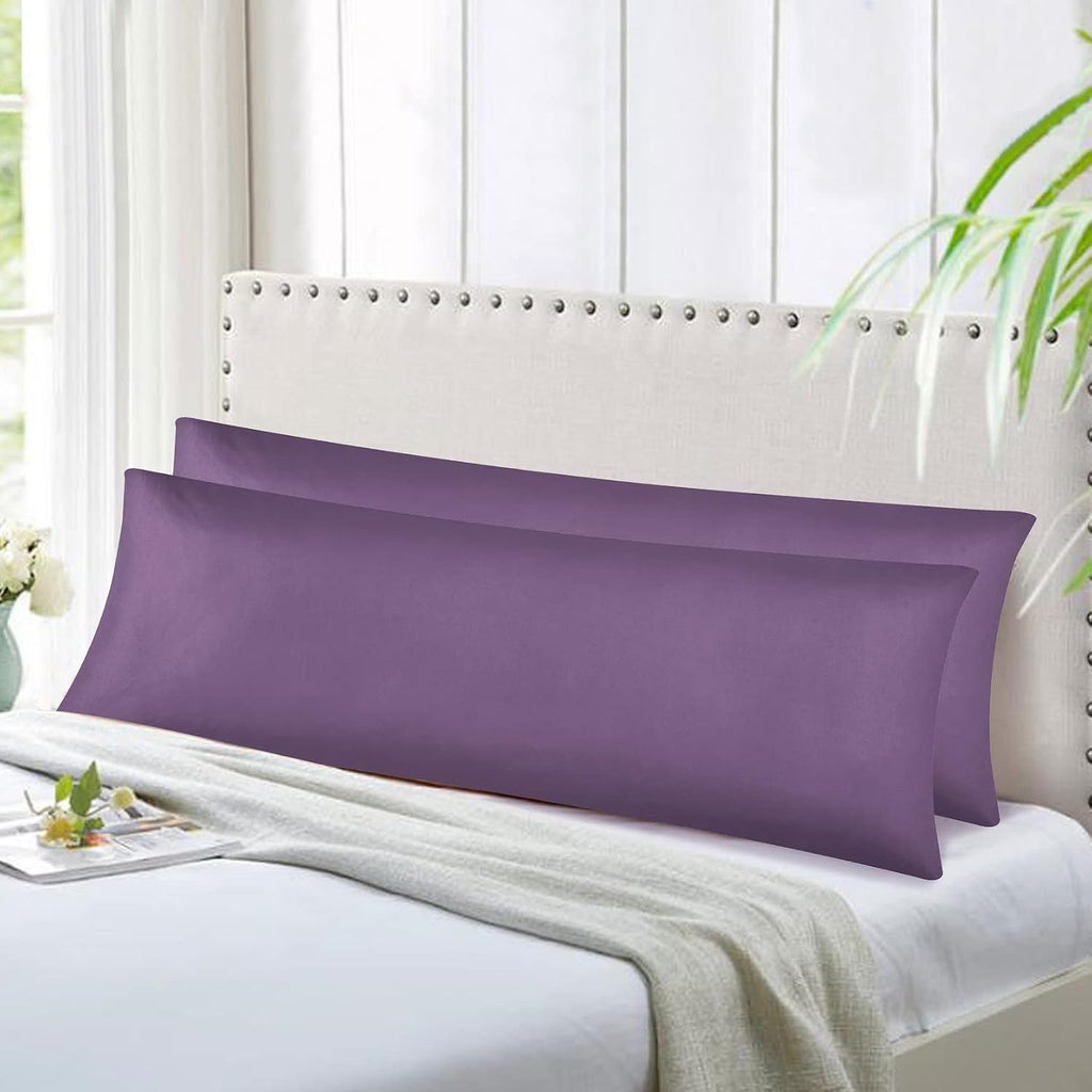 Evolive Body Pillow Covers Pack of 2, 21" x 54", Ultra Soft Brushed Microfiber, Breathable & Cozy Body Pillowcases with Zipper Closure (Lav…