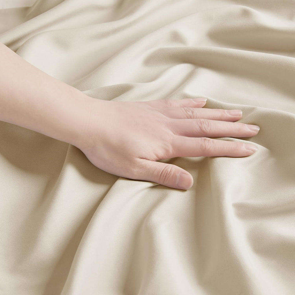 Nestl King Beige Microfiber Pillowcase, 2 - Soft, 1800 Thread Count, Envelope Closure, Set of 2, 20x40 Inches cotton