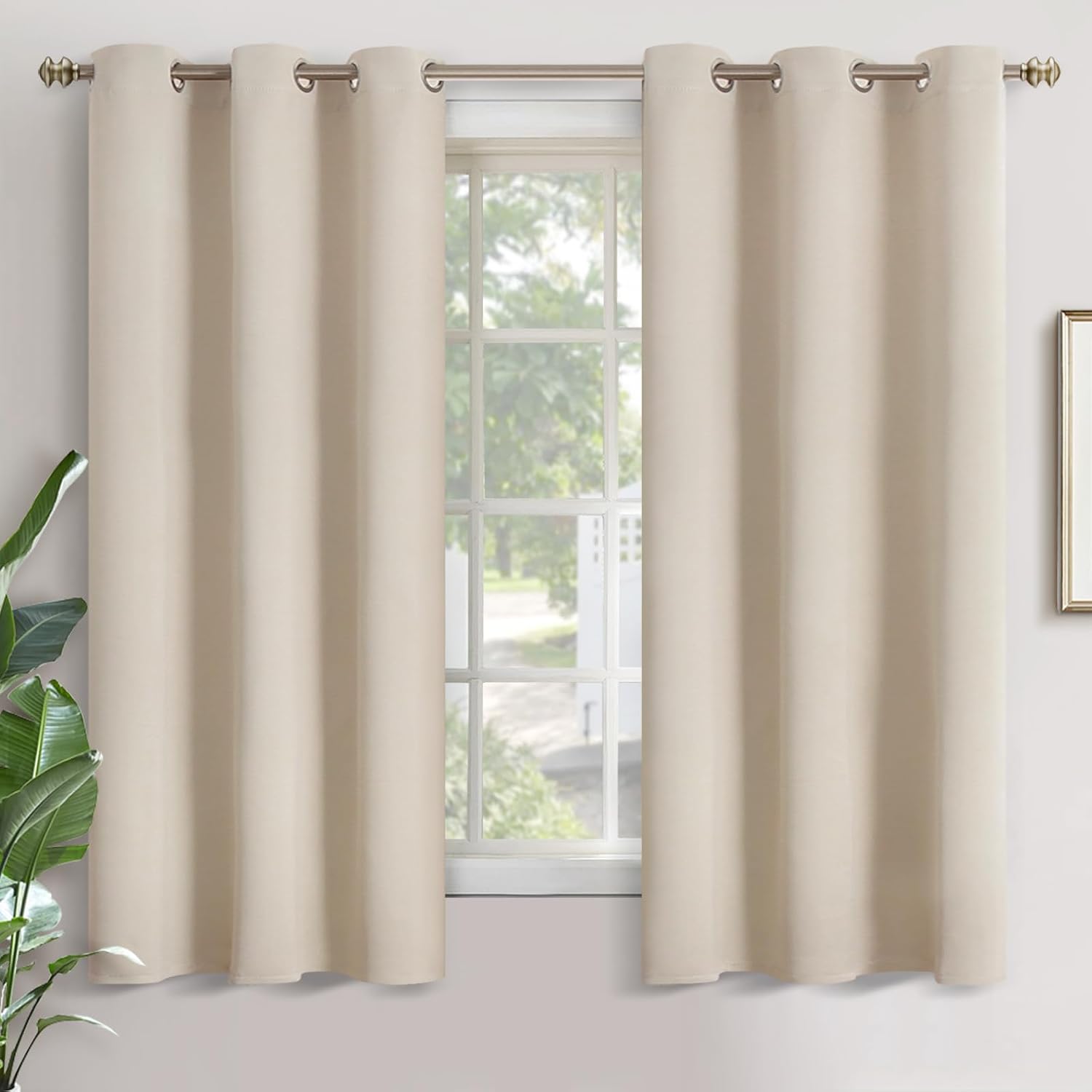 YoungsTex Champagne Blackout Curtains 68 Inches Length for Living Room - Thermal Insulated with Grommet Room Darkening Window Drapes for Be…