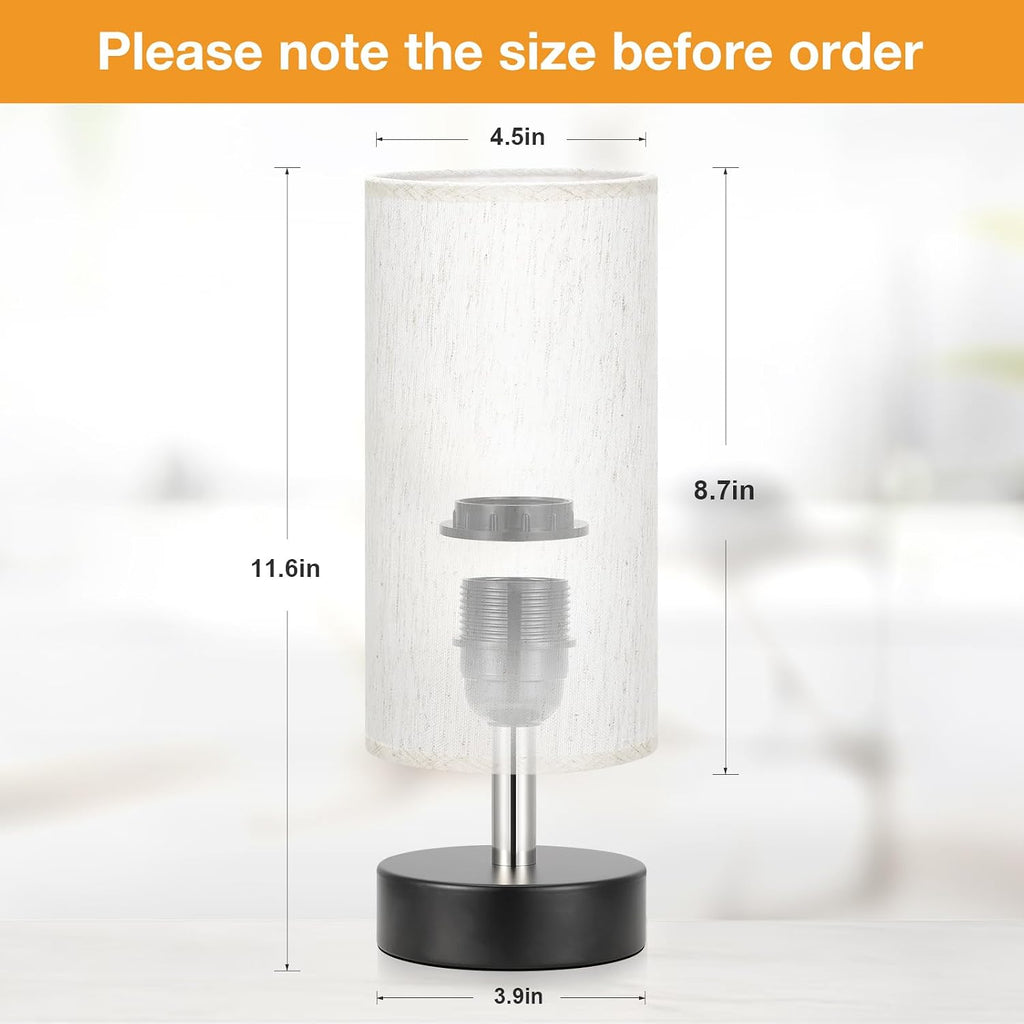 PartageiZ Small Table Lamp for Bedroom - Bedside Lamps for Night Stands, Minimalist Nightstand Light Lamp, Desk Lamps for Living Room…